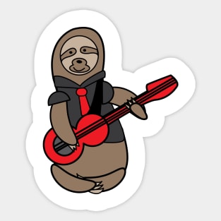 Sloth Playing Guitar Kawaii Sticker